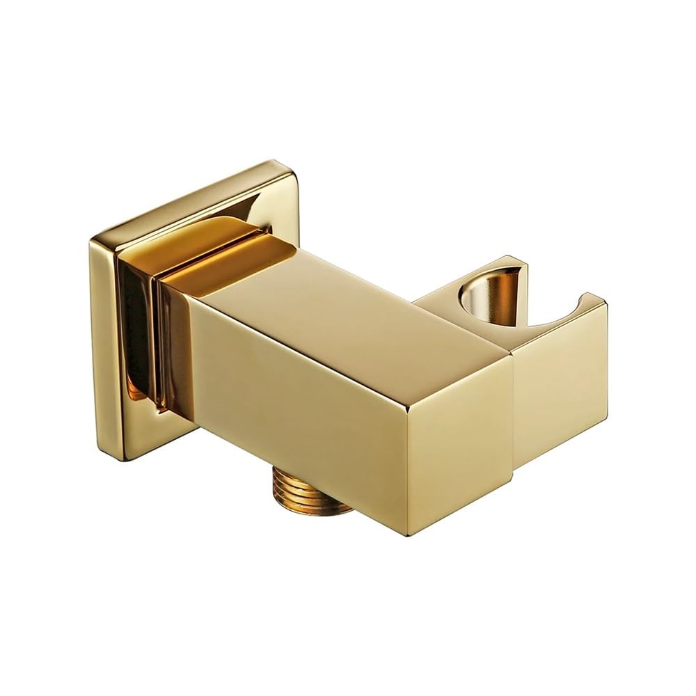 Accesorios de Ducha Modernos de latón Macizo Negro Mate, Soporte de Ducha de Mano Cuadrado de Pared, Soporte Fijo de Ducha de Mano de Pared (dorado-01)