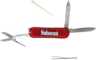 Mini Canivete Suíço Portátil, Várias Ferramentas, Metal, Vermelho
