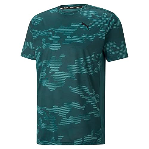 Puma Mens Off Season Printed Crew Neck Short Sleeve Training Casual Tops Casual Breathable - Green - Size Xxxl #TOP13