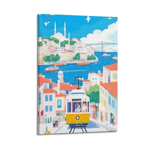 Poster paysage Turquie Istanbul - Toile murale esthétique chambre 40x60cm