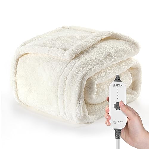 Sunbeam Royal Sherpa Natural Heated Personal Throw / Blanket, Warming Foot  Pocket, Cozy-Warm, Adjustable Heat Settings : Home u0026 Kitchen - Amazon.com