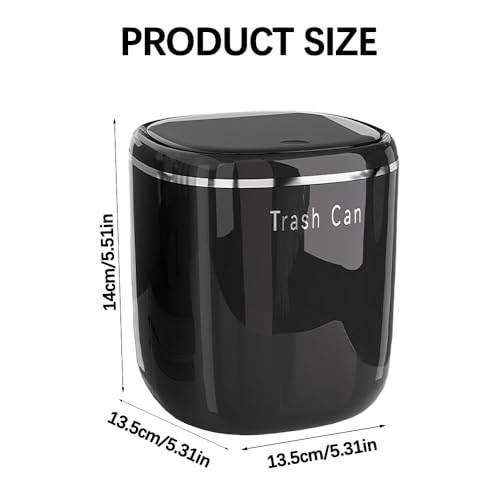 Gsrhzd Desktop-Mülleimer, Mini Süße Mülleimer, Tischmülleimer Mit Deckel, Tischabfalleimer, Papierkorb mit Deckel, für Zuhause Büro Wohnzimmer, Schwarz