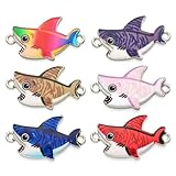 SiegYma 30Pcs Shark Charm, Double Ring Enamel Connector Shark Charms for DIY Jewelry Making, Keychain Plush Beads for Necklace Bracelet Gift for Women Men