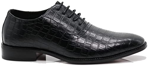 Image of Gator3N Men's Alligator Crocodile Print Oxfords Fashion Lace Up Dress Shoes