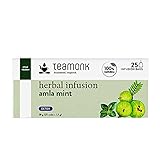 Teamonk Amla Zero Caffeine Herbal Infusion Tea - 25 Biodegradable Pyramid Tea Bags. Helps Detox....