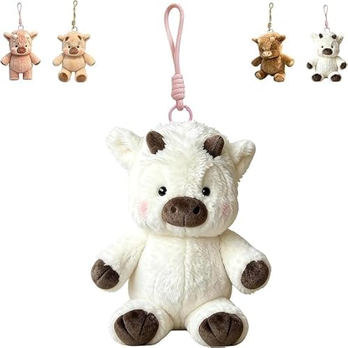 Cute Cow Plush Keychain, Rocking Interactive Design, Super Soft Fabric,