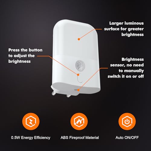 Miniatura 6 de Grifema Gd103-1 Luz Nocturna Infantil 5 Niveles De Brillo Ajustables, Luz Nocturna Con Sensor De Movimiento Para Habitación De Niños, Baño, Pasillo, Cocina, Escaleras, 2700k Blanco Cálido
