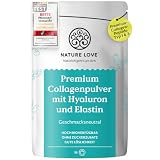 NATURE LOVE® Premium Collagen Pulver mit Hyaluronsäure und Elastin - 500g...