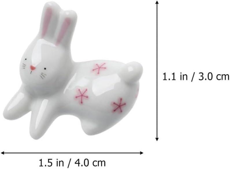 Chopstick Rest Chopsticks Holders decoration Rack 4 pcs Rabbit Ceramic Sculptures Home Decor Table top Decor Miniature
