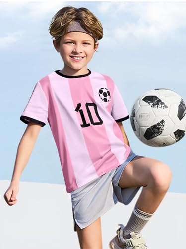 Image of Soccer Jersey Kids Boys Argentina Jersey Shirt Soccer Boys Tshirts Round Neck Short Sleeve Top