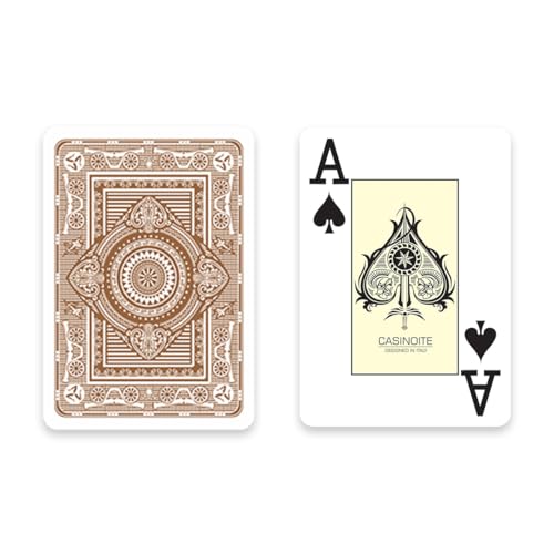 Image of casinoite Adult Monarch 100% Plastic Poker Playing Card Game- Brown