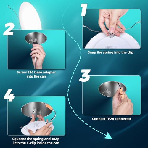 image for FREELICHT 24 Pack Retrofit LED Recessed Lighting 6 Inch, Selectable 27