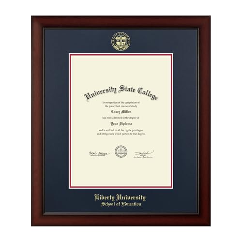 Framerly Liberty Education Gold Embossed Diploma Frame, 13 X 17, Cherry