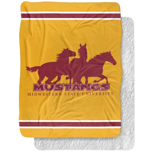 Midwestern State Blanket, 60"x80" Primary Stripes Sherpa Super Soft Throw