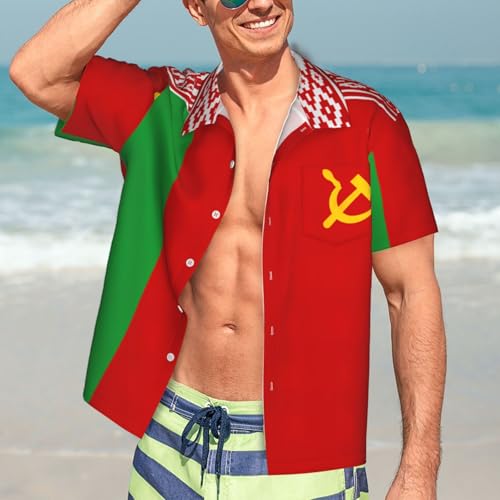 Chemise hawaïenne drapeau Biélorussie pour vos soirées plage et barbecues d'été - 7