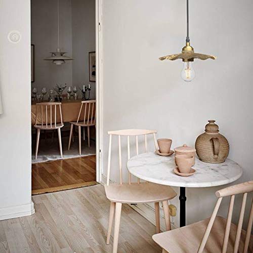 Pathson Vintage Metal Pendant Lighting Brass Finished, Flower Shape Split Design Pendant Light Fixture, Industrial Kitchen Art Ceiling Lamp Farmhouse Lighting For Living Room Dining Room #TOP4