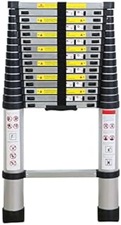WolfWise 4.7M Telescoping Ladder, Aluminum Telescopic Extension Tall Multi Purpose Loft Ladder, 330 pound/150 kg Capacity Black