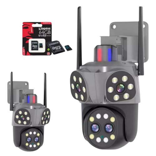 Câmera de Segurança Wi-Fi 4 Lentes KP-CA243 Ípega/Knup Speed Dome 360° 8MP Visão Noturna Colorida Zoom 10x À Prova D’Água