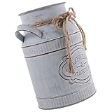 Utilisation polyvalente : peut servir de vase ou d’objet décoratif pour le salon, la chambre, le bureau, etc. pot à lait en métal, vase en forme de bidon à lait