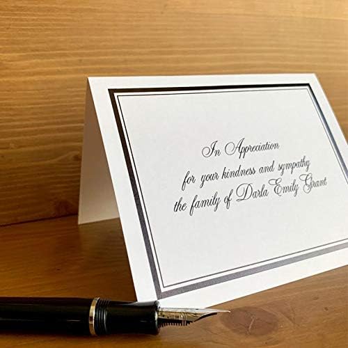Walnut Sympathy Fold Notes - Raised Ink Stationery With Black Foil Border