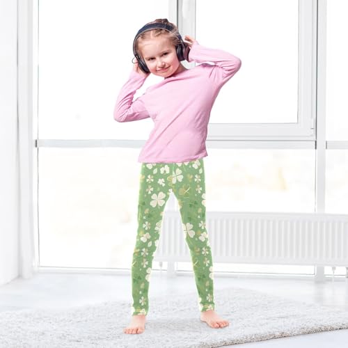 KLL Seamless Made Shamrocks Happy St Toddler Girls' Legging Fashion High Waisted Lounge Pants Running4