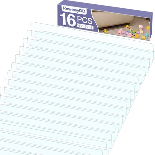 RowinsyDD 16 Pack Toy Blocker for Furniture Clear Under Couch Blocker Stop Things Going Under Sofa or Bed 16 L x 1.6 H Adjustable Gap Bumper for Furniture with Strong Tape