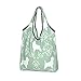 Produktbild MSINCUDJ Einkaufstaschen für Frauen Wiederverwendbare Falttasche Umhängetaschen Einkaufstaschen-Cairn Terrier Florals Hunderasse Silhouette Mint