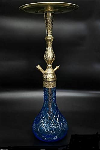 Shisha Alpha Trap Handcut Traditionell Messing Kohleteller mit Logo - Royal Blue - Made in Turkey