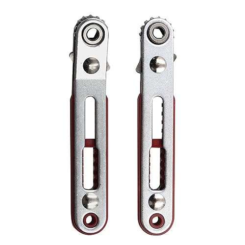 Tuesoa Juego de Mini Llaves de Trinquete RáPido de 2 Piezas Juego de Destornilladores Rectos/Codo la Herramienta de Llave de Trinquete Tiene Dos Cabezales