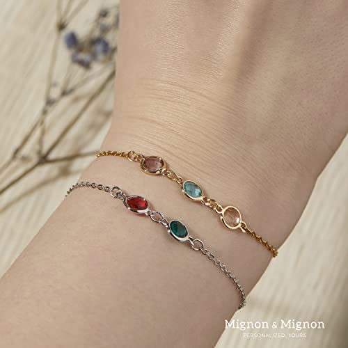Custom Birthstone Bracelet For Women Friendship Bracelets for Girls Best Friend July August Birthday Gift For Mom Daughter Personalized Family Gift For Her Mother\'s Day Gift -BR-2HBS - Thumbnail 5