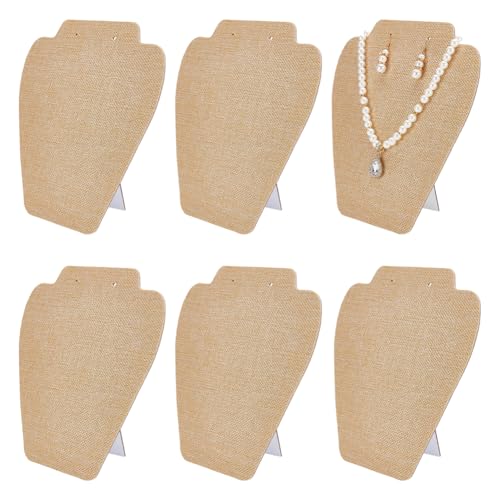 FINGERINSPIRE 6 Schmuckständer Aus Samt 20cm Hoch Hellbraun Für Ohrringe Anhänger Ketten Schaufensterpuppe Modell Halsketten Displayhalter Schmuckanhänger Aufbewahrungsregal Für Shows