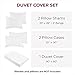 Mellanni Duvet Cover Set - 5 PC Iconic Collection Bedding Set - Hotel Luxury, Extra Soft & Cooling - Microfiber - Button Closure and Corner Ties (Queen, White)