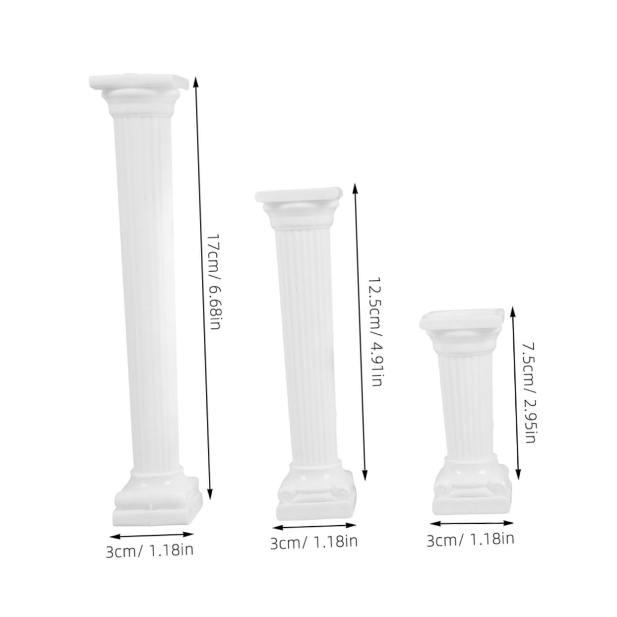 Cabilock 24pcs Roman Column Cake Pillars Support Stands Lightweight Stable Plastic Decoration Tool for Weddings Birthdays and Events for Elegant Tiered Cake Displays
