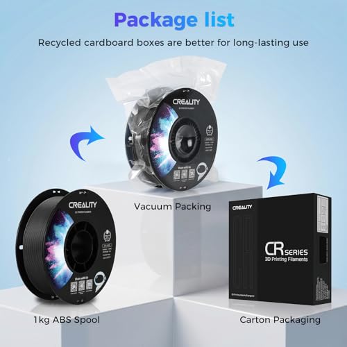 Image of Creality ABS Filament 1.75mm Black 1KG, 3D Printer Filament, Excellent Resistance, Odorless Non-Toxic, Stability, Tough, 1kg(2.2lbs) Printing Filament for 3D Printer