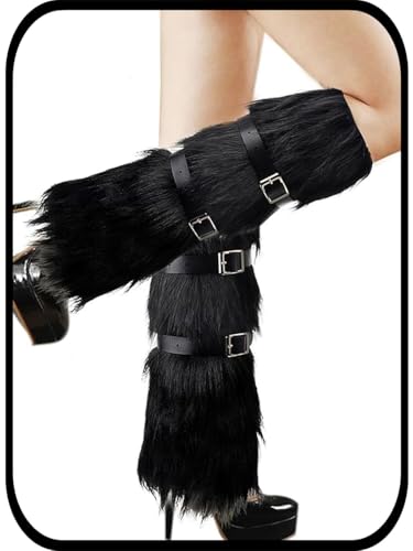 Urieo Knit Winter Leg Warmers Bow White Knitted Long Footless Socks Warm Y2K Christmas High Leg Sleeves for Women