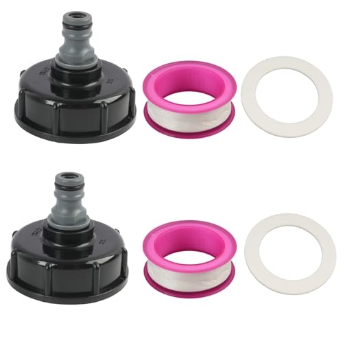 2 Pièces S60x6 IBC Bouchon cuve 1000l de Réservoir Raccord, Adaptateur de Bouchon de Réservoir...