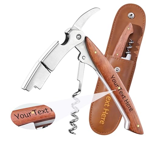 Miniatura 8 de Fanery Sue Sacacorchos De Sommelier Con Grabado Personalizado - Abridor De Vino 3 En 1 Acero Inoxidable, Incluye Cortaúltimos Y Abrebotellas - Regalo Para Camareros, Barmans Y Uso Doméstico
