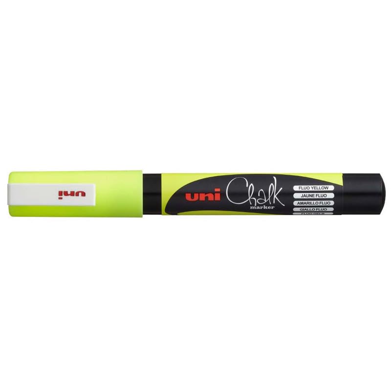 Uni-Ball 3MS PWE 1.3 mm Board & Glass Chalk Marker | Bullet Tip Shaped | Fluorescent Yellow Ink | Pack of 1-image-31