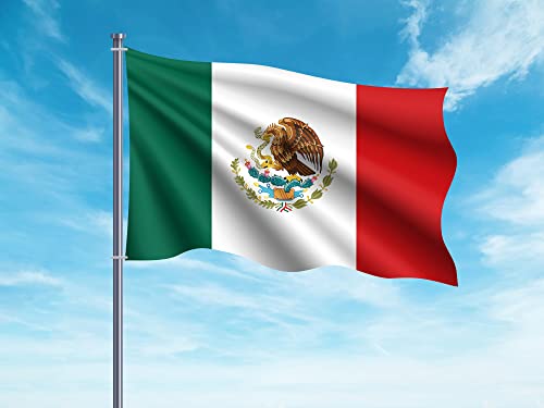 Oedim Bandera de México | 150x85cm | Reforzada y con Pespuntes | Bandera con 2 Ojales Metálicos y Resistente al Agua