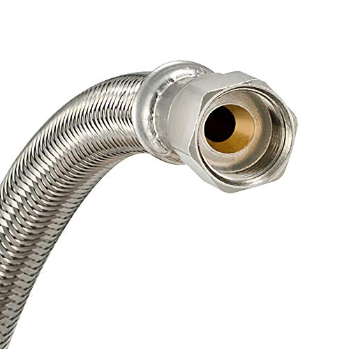 Eastman 12 Inch Flexible Faucet Connector Supply Line, Stainless Steel Braided Hose, 1/2 Inch Fip X 3/8 Inch Flare Inlet Connection, 48045 #TOP3