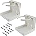 TIHOOD 2PCS Adjustable Folding Drink Holder with Screws/Adjustable Cup Holder for Marine/Boat/Caravan/Car (White)