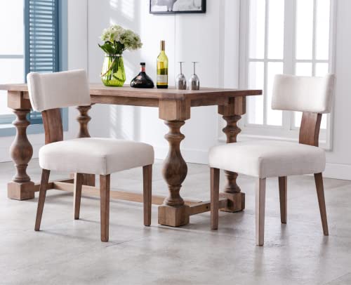 EALSON-Mid-Century-Modern-Dining-Chairs-Set-of-2-Linen-Upholstered-Kitchen-Chairs-with-Wood-Legs-and-Curved-Back-Farmhouse-Dining-Room-Chairs-Accent-Side-Chairs-for-Living-Dining-Room-Beige EALSON Mid Century Modern Dining Chairs Set of 2 Linen Upholstered Kitchen Chairs with Wood Legs and Curved Back Farmhouse Dining Room Chairs Accent Side Chairs for Living Dining Room Beige