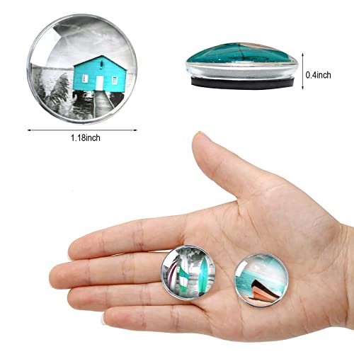 Cosylove 16Pcs Refrigerator Magnets, Crystal Glass Beach View Pattern Fridge Magnets For Home Office Cabinet, Whiteboard, Photos,Party Holiday Decorative Magnet Gift #TOP2