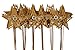 Produktbild weihnachtlicher stimmungsvoller Pick Ministecker Stern am Stab Dekostern Metall rostig mit Goldglitzer (8)