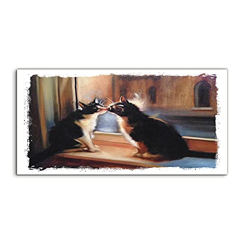 Photo acrylique animaux chats vintage 100x50cm déco chambre