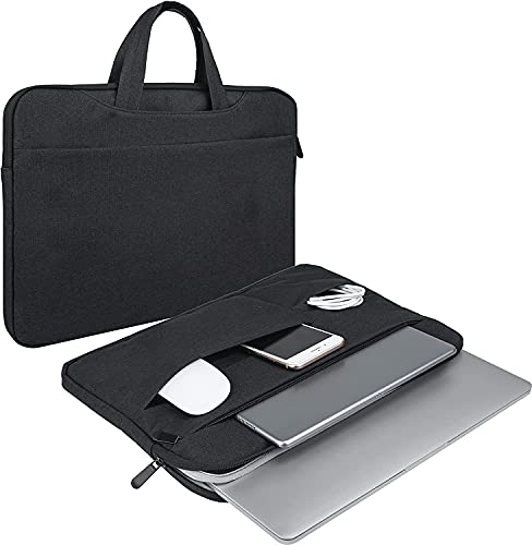 Image of Dynotrek 14 Inch Laptop Sleeve Case Cover with Handle Shockproof Protective Notebook Bag with Accessory Pocket, Durable Carrying Laptop Compatible for MacBook HP Lenovo Dell Asus Acer, Black