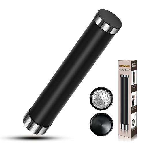 wanbro Cigar Tube with Humidor Air Tight Smell Proof Portable Cigar Travel Case Build in Humidifier Gift for Men (6 inches & 60 Ring Gauge)