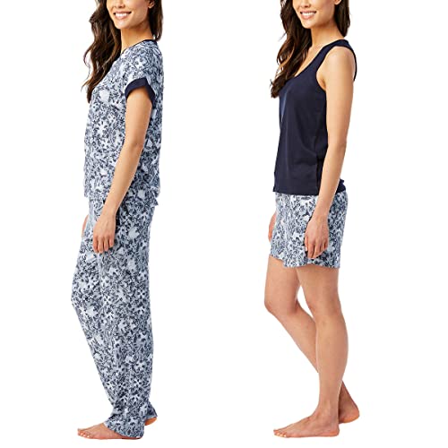 Lucky Brand Ladies' 4-Piece Pajama Set (As1, Alpha, Xx_L, Regular, Regular, Denim Floral) #TOP20