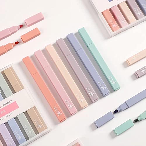 Image of ARJ 6 Pcs Aesthetic Cute Bible Highlighters | Set of 6 Pens | Chisel Tip Fine Grip Marker | Chic Modern Minimal Pastel Tip, Multicolor