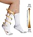 DOVAVA Dri-tech Compression Crew Socks 15-20mmHg for Men & Women, Athletic Fit Running Nurses Flight Travel Pregnancy Edema Diabetic, Boost Ankle Calf Circulation, White(4 Pairs), Large/X-Large